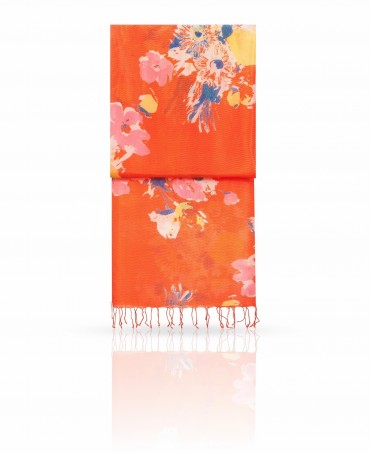 Палантин Женский S30-BRUSH.FLOWER/ORANGE